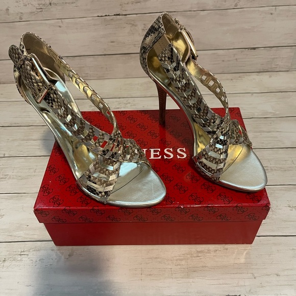 Guess New Snake & Metallic Sandals - Picture 2 of 10
